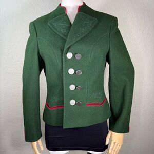 Vintage Julius Lang Trachten Tyrolean German Bavarian Embroidered Jacket SMALL